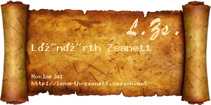 Lénárth Zsanett névjegykártya