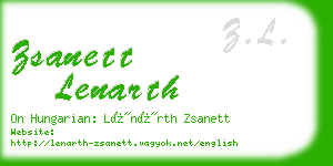 zsanett lenarth business card